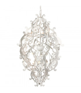 Mila Wire Frame Pendant Ceiling Light White Metal
