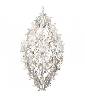 Mila Wire Frame Pendant Ceiling Light White Metal