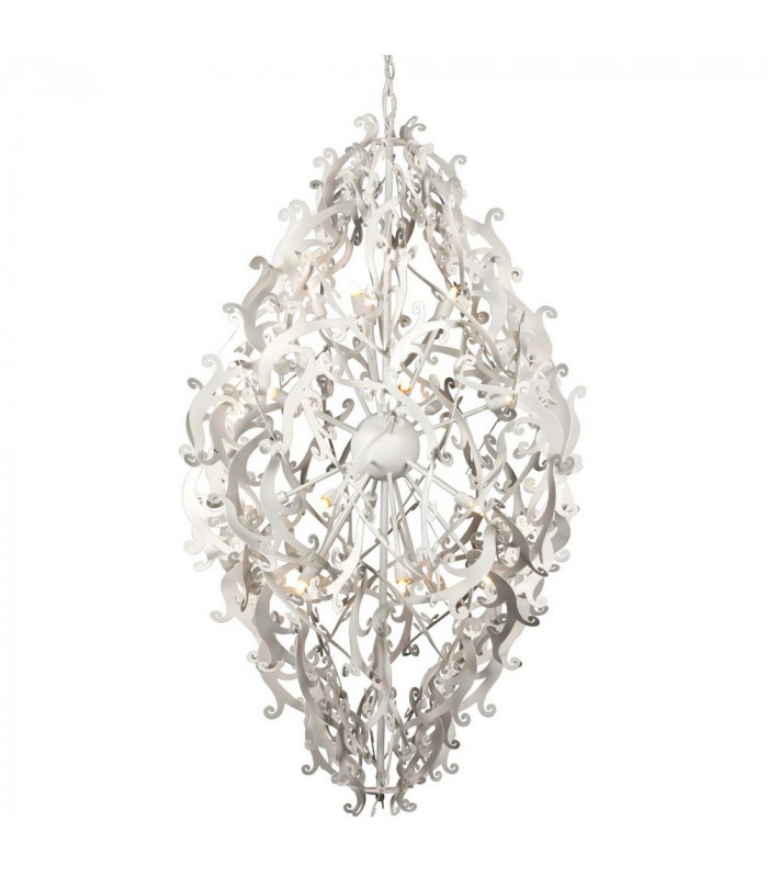Mila Wire Frame Pendant Ceiling Light White Metal