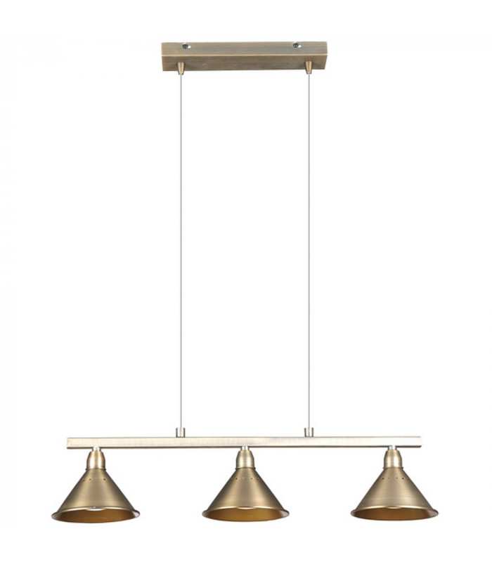 Country 3 Light Straight Bar Pendant Ceiling Light Bronze