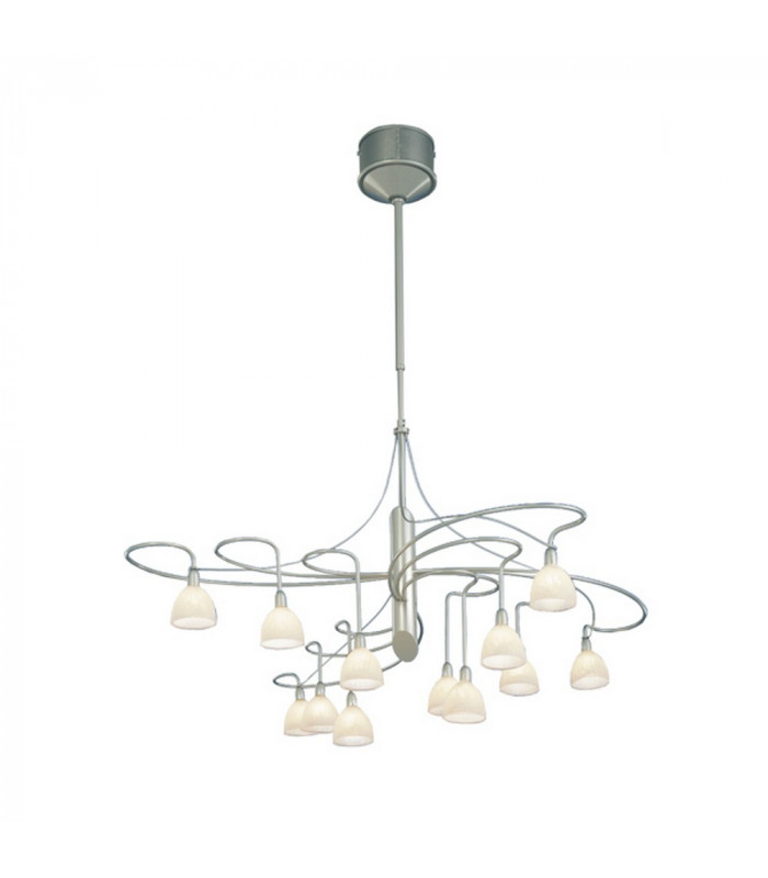Lunar Multi Arm Pendant Ceiling Light Satin Nickel