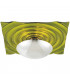 Onda Patterned Glass Flush Ceiling Light Green