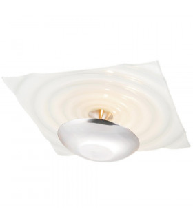 Onda Patterned Glass Flush Ceiling Light White