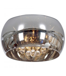 Snow Glass & Crystal Ceiling Light Chrome