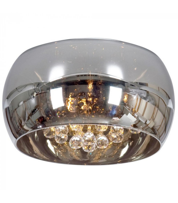 Snow Glass & Crystal Ceiling Light Chrome