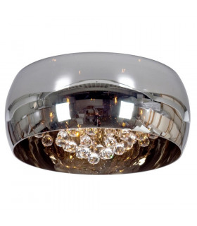 Snow Glass & Crystal Ceiling Light Chrome