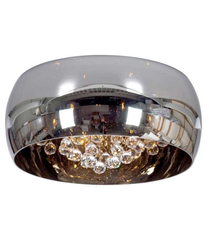 Snow Glass & Crystal Ceiling Light Chrome