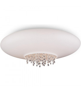 Glass & Crystal Ceiling Light White
