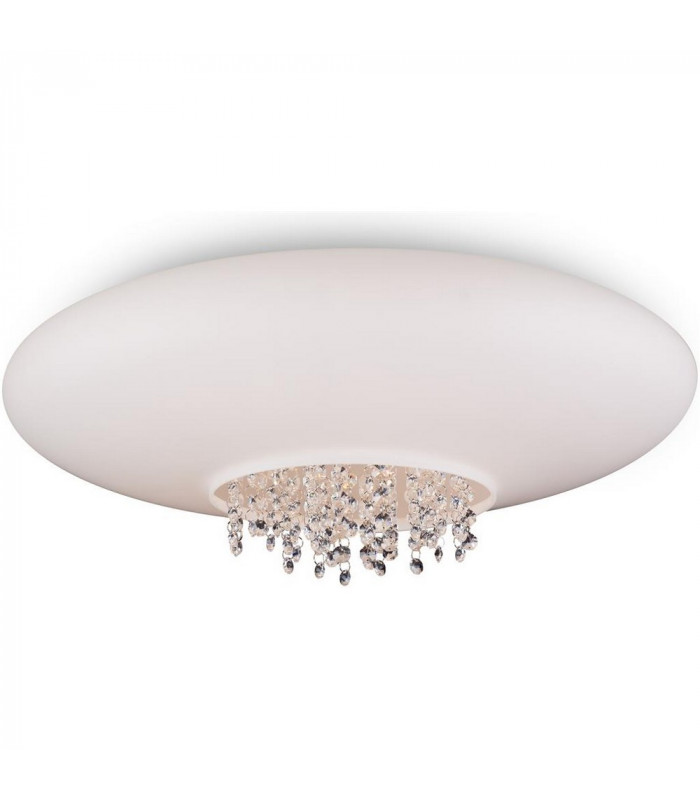 Glass & Crystal Ceiling Light White