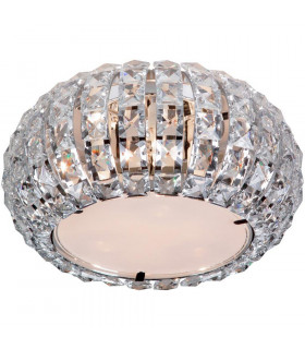 Crystal Glass & Crystal Ceiling Light Chrome