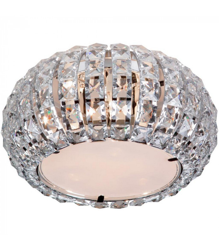 Crystal Glass & Crystal Ceiling Light Chrome