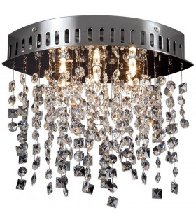 Krista Glass & Crystal Ceiling Light Chrome