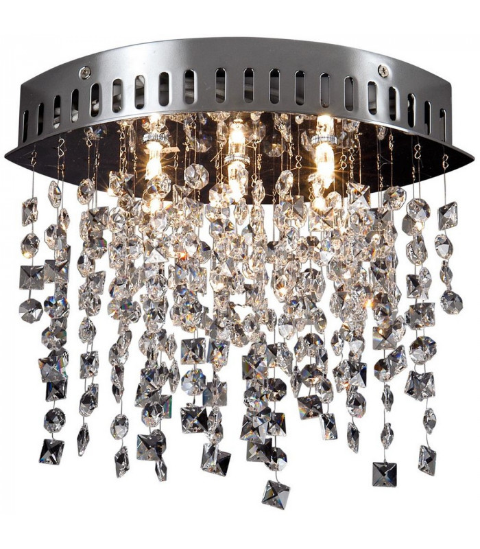Krista Glass & Crystal Ceiling Light Chrome