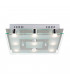 Chess Patterned Glass Flush Ceiling Light Chrome