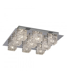 Bourbon Glass Shade Cluster Ceiling Light Chrome