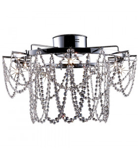 Tabor Glass & Crystal Ceiling Light Chrome