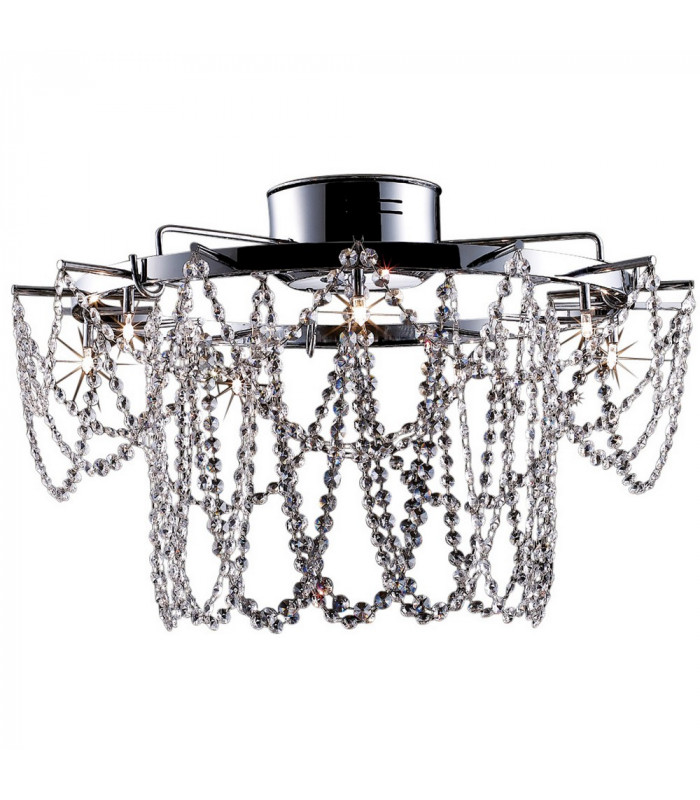 Tabor Glass & Crystal Ceiling Light Chrome