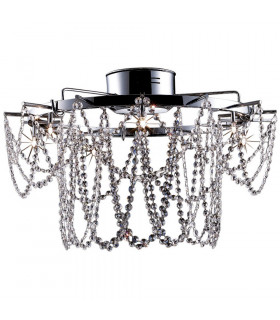 Tabor Glass & Crystal Ceiling Light Chrome