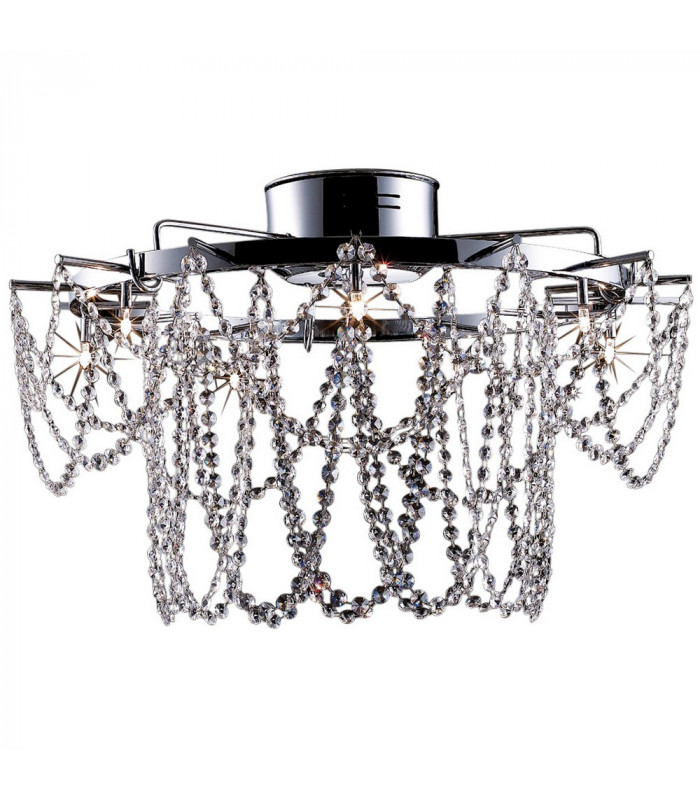 Tabor Glass & Crystal Ceiling Light Chrome