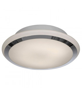Flush Ceiling Light Chrome G10Q Bulb IP44