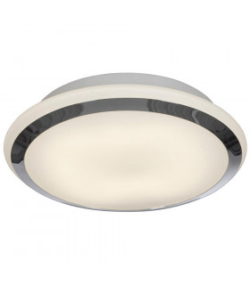 Flush Ceiling Light Chrome G10Q Bulb IP44