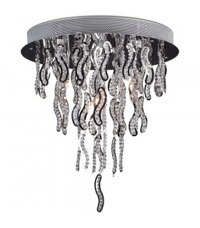 Ale Glass & Crystal Ceiling Light Chrome