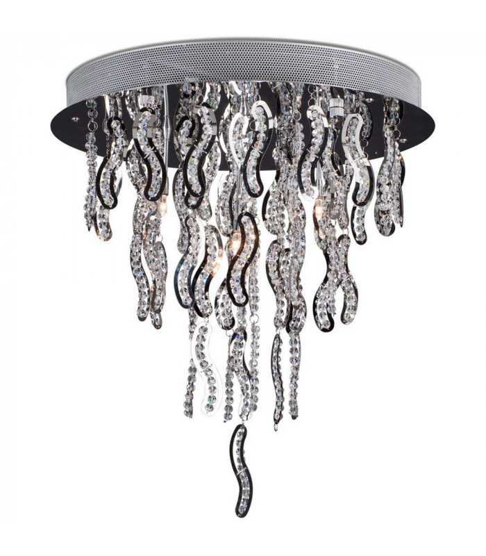 Ale Glass & Crystal Ceiling Light Chrome