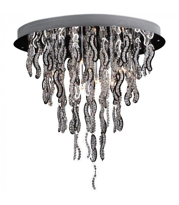 Ale Glass & Crystal Ceiling Light Chrome