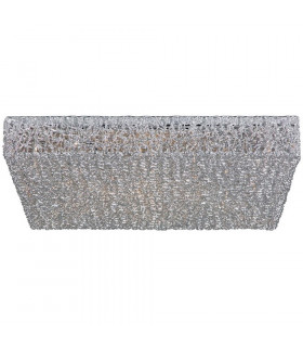 Wire Glass & Crystal Ceiling Light Aluminum