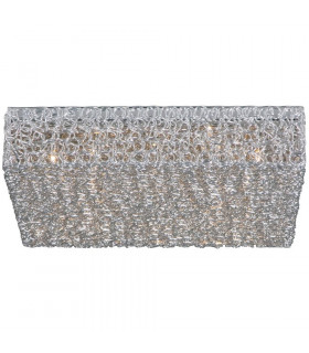 Wire Glass & Crystal Ceiling Light Aluminum