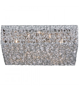 Wire Glass & Crystal Ceiling Light Aluminum