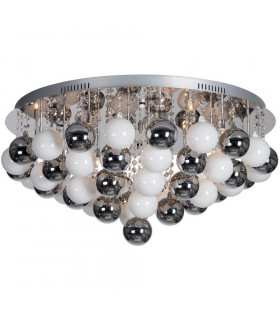 Spoetnik 20 Light Glass & Crystal Ceiling Light Chrome