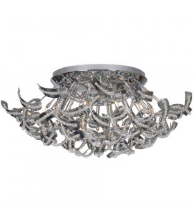 Volupta Glass & Crystal Ceiling Light Chrome