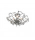 Langelo 4 Light Glass & Crystal Ceiling Light Brushed Silver