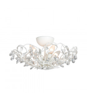 Langelo 4 Light Glass & Crystal Ceiling Light White Frosted