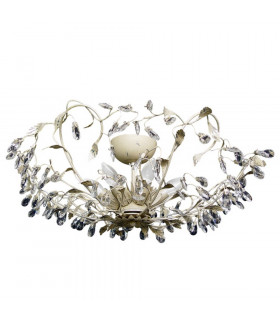 Langelo 6 Light Glass & Crystal Ceiling Light Cream
