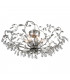 Langelo 6 Light Glass & Crystal Ceiling Light Brushed Silver