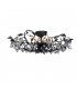Langelo 6 Light Glass & Crystal Ceiling Light Black