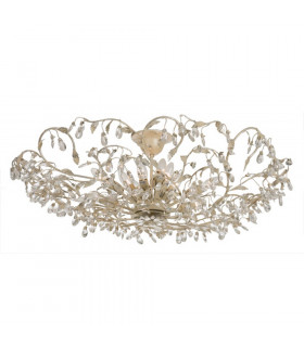 Michelan 12 Light Glass & Crystal Ceiling Light Cream