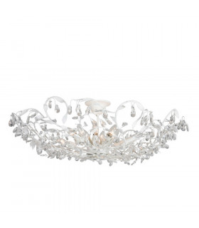 Michelan 12 Light Glass & Crystal Ceiling Light White Frosted