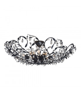 Michelan 12 Light Glass & Crystal Ceiling Light Black