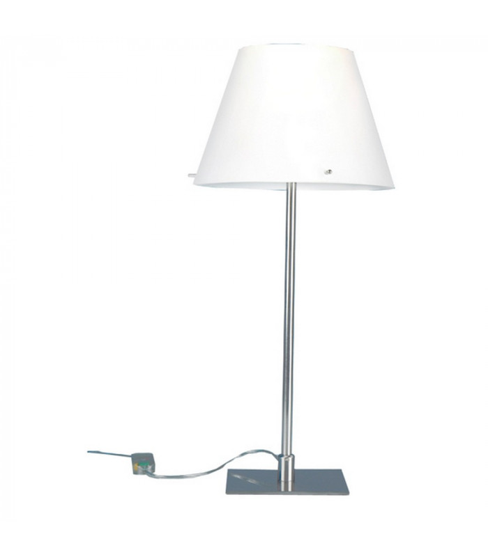 Virgin Table Lamp With Round Tapered Shade Satin Nickel