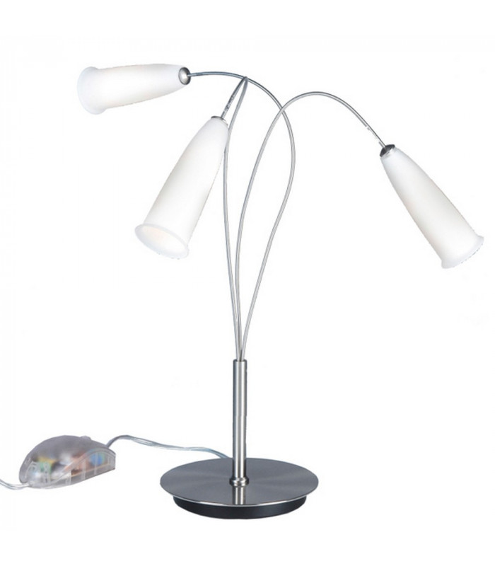 Delfino 3 Light Table Lamp Satin Nickel