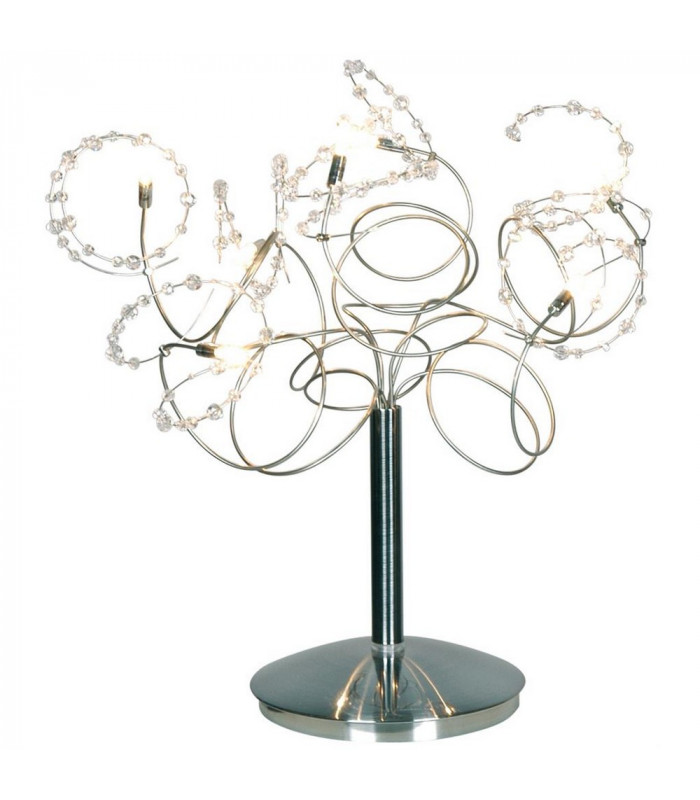Bead Table Lamp Satin Nickel