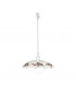 Vetro 1 Light Rise & Fall Dome Ceiling Pendant White, E27
