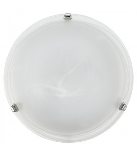 Salome 2 Light Large Traditional Flush Ceiling Light Chrome and Alabaster Glass, E27