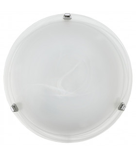 Salome 1 Light Small Traditional Flush Ceiling Light Chrome and Alabaster Glass, E27