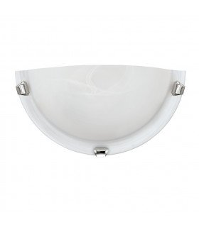 Salome 1 Light Indoor Wall Uplighter Chrome with Alabaster Glass, E27