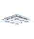 6 Light Flush Ceiling Light Polished Chrome and White Glass, GU10 - EU Stock