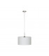 Pasteri 1 Light Ceiling Pendant Satin Nickel with White Fabric Shade, E27